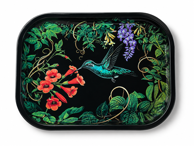Hummingbird Vines  Metal Tray