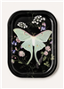 Luna Moth Wildflowers Metal Tray