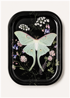 Luna Moth Wildflowers Metal Tray