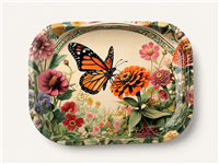 Monarch Zinnias Metal Tray