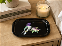 Purple Hummingbird Metal Tray