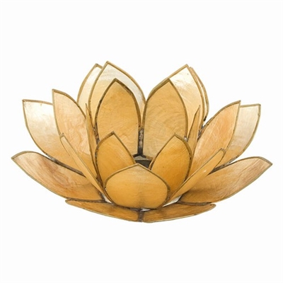 Golden Pearl Lotus Capiz Shell Tea Light Holder