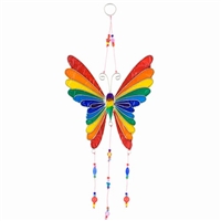Rainbow Butterfly & Beads Sun Catcher