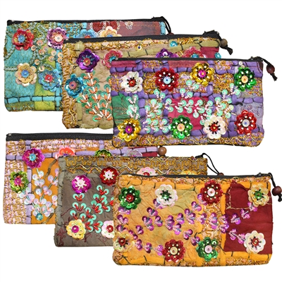 Sequin Hand Purse W/Inner Zip Pouch