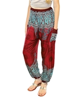 *Jeannie Pants Red & Turquoise