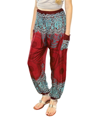 ADS*Jeannie Pants Red & Turquoise