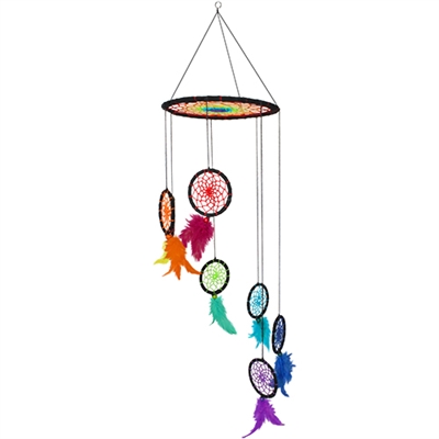 Multi Rainbow Spiral Dream Catcher