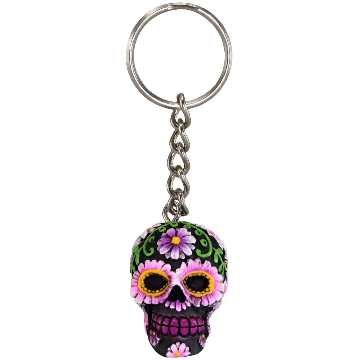 Details about   Day Of The Dead Funky Keyring PVC Keychain Ring Novelty Gift Candy Skull 
