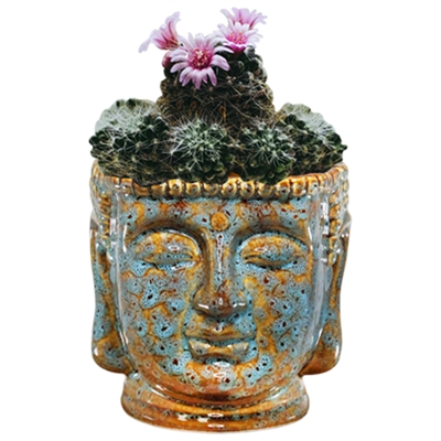 Buddha Bust Porcelain Planter Pot