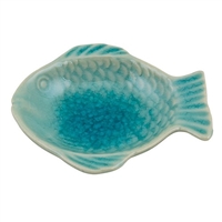 River Fish Tray Aqua Ceramic
