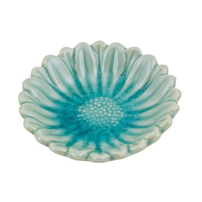 River Flower Tray Aqua Ceramic