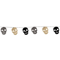 Paper Skull Bunting with Metallic Gold
