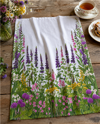 Lavender Gardens Flour Sack Tea Towel