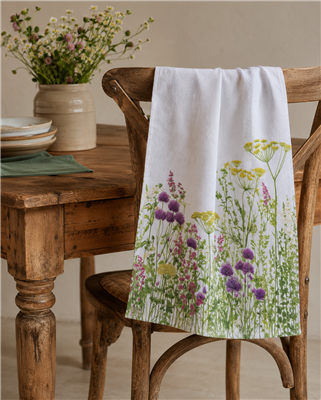Wildflower Meadow Flour Sack Tea Towel