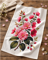 Cherry Blossoms Flour Sack Tea Towel