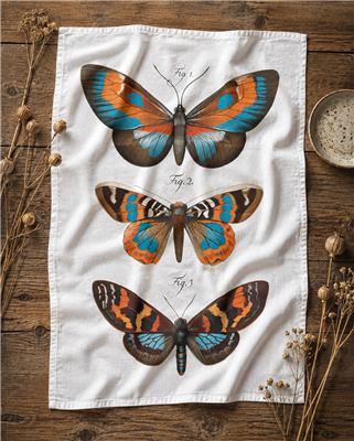 Vintage Moth Flour Sack Tea Towel