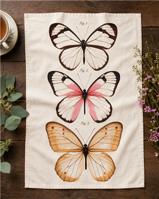 Vintage Butterfly Flour Sack Tea Towel
