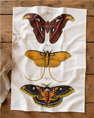 Vintage Moth Flour Sack Tea Towel