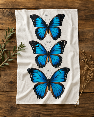 Blue Morpho Flour Sack Tea Towel
