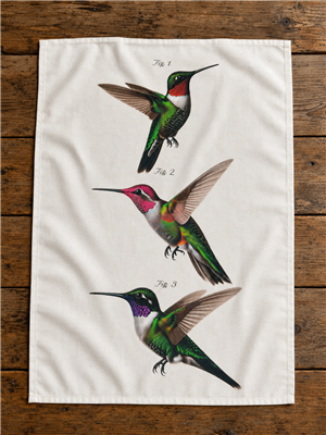 Hummingbird Flour Sack Tea Towel