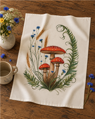 Tea Towel Mushroom Botanical
