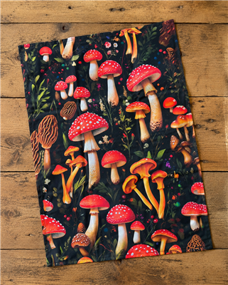 Tea Towel Dark Forest Mushroom