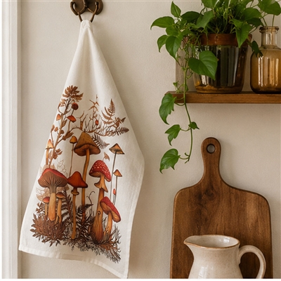 Tea Towel Botanical Mushroom