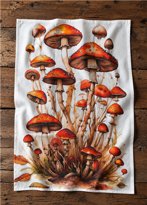Tea Towel Fantasy Mushroom