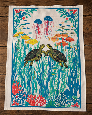 Tea Towel Under Sea Turtle