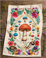Tea Towel Watercolor Fungi