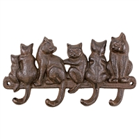 Porch Cats Wall Hook Iron