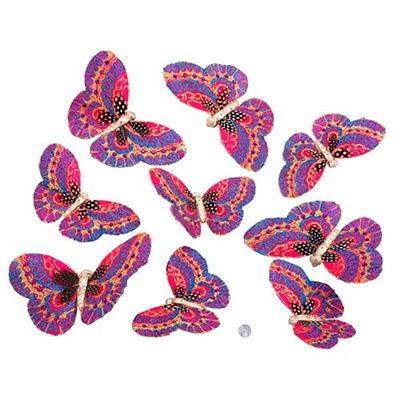 Fuschia Gold Glitter Butterfly Garland