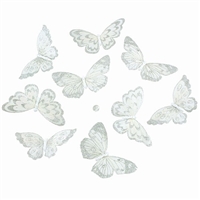 White Silver Glitter Butterfly Garland