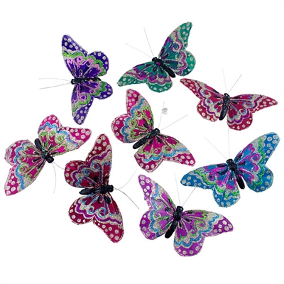 Mardi Gras Jumbo Glitter Butterfly Garland