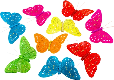 Rainbow Glitter Butterfly Garland