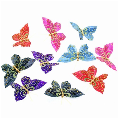 Royal Color w/ Glitter Butterfly Garland