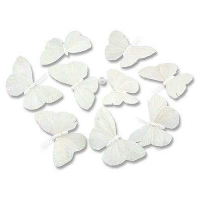 Butterfly Garland Glitter White