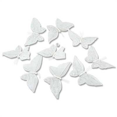 Butterfly Garland Glitter Mesh White
