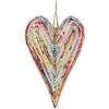 Recycled Magazine Heart Ornament