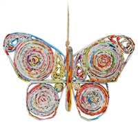 Recycled Magazine Butterfly Ornament