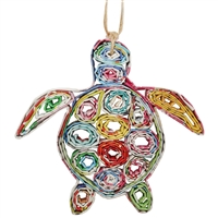 Recycled Magazine Turtle Ornament