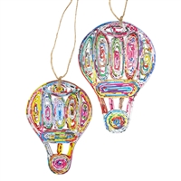 Recycled Magazine Hot Air Balloon Ornament