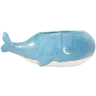 Bryce the Blue Whale Ceramic Planter Pot