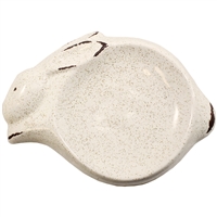 Running Rabbit Dish Ceramic Ecru