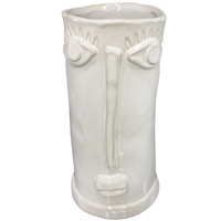 Why The Long Face Vase, Ceramic  Wht