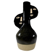 Caprice Face Vase Black Ceramic