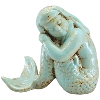 Sandy Mermaid Statue Antique Cyan