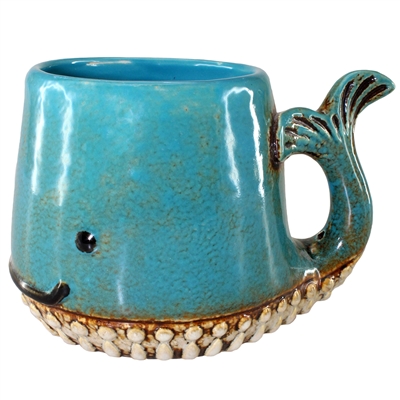 Winnie the Whale Ceramic Mug Teal