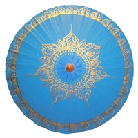 ADS-Gold Tibetan Flame Blue Parasol Canvas