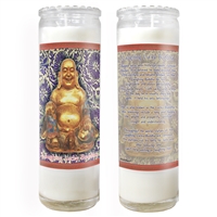 Lucky Laughing Buddha Candle Jar with Story
